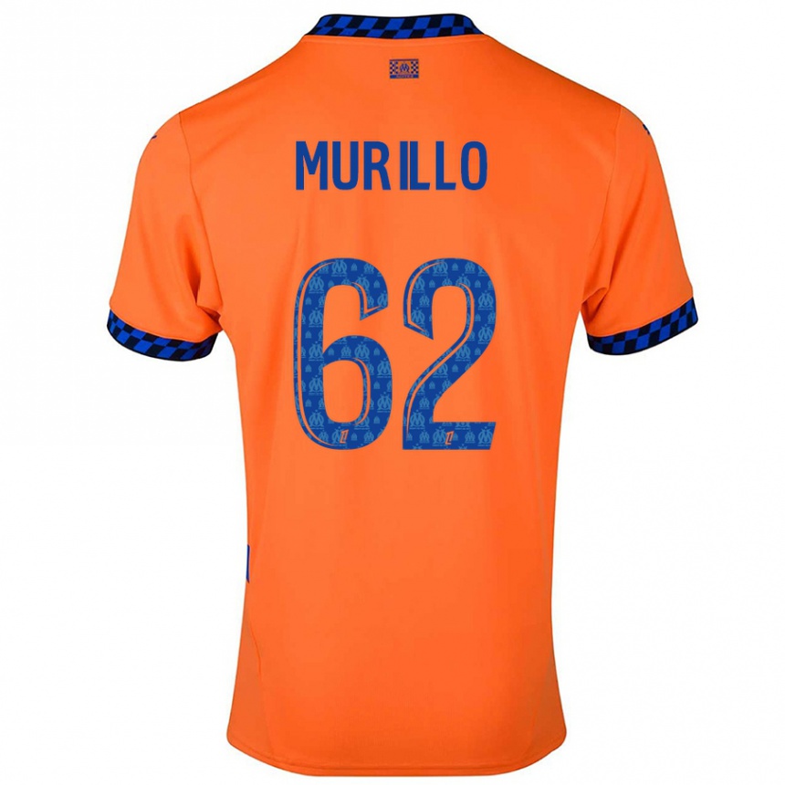 Kids Football Amir Murillo #62 Orange Dark Blue Third Jersey 2024/25 T-Shirt Nz