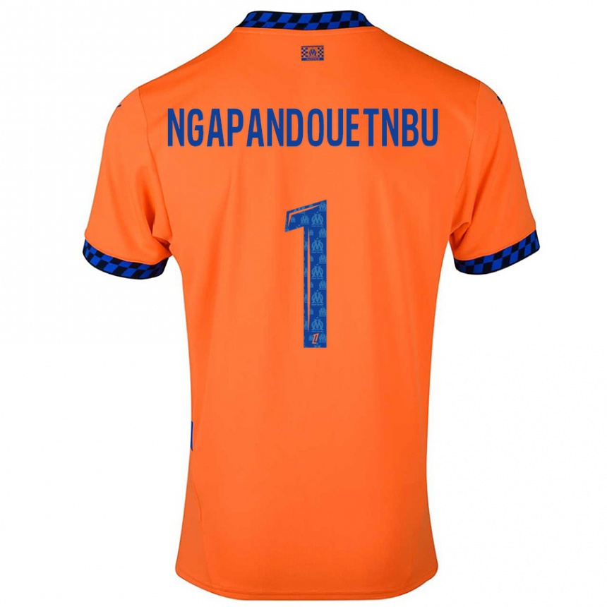 Kids Football Simon Ngapandouetnbu #1 Orange Dark Blue Third Jersey 2024/25 T-Shirt Nz