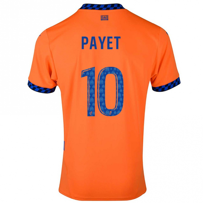 Kids Football Dimitri Payet #10 Orange Dark Blue Third Jersey 2024/25 T-Shirt Nz