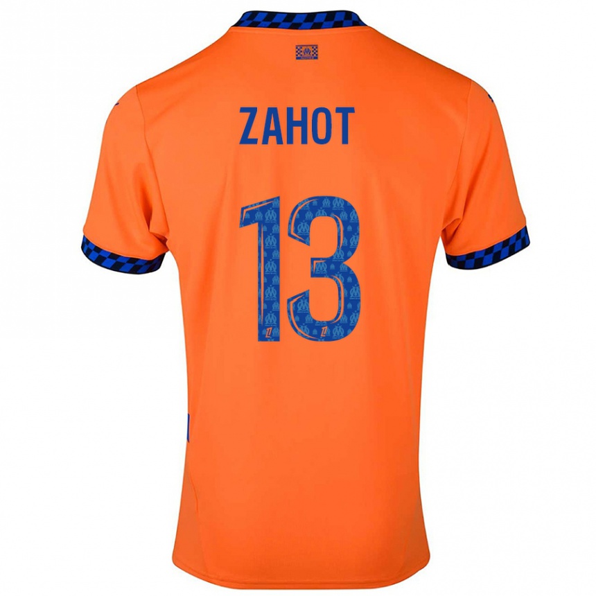 Kids Football Sarah Zahot #13 Orange Dark Blue Third Jersey 2024/25 T-Shirt Nz