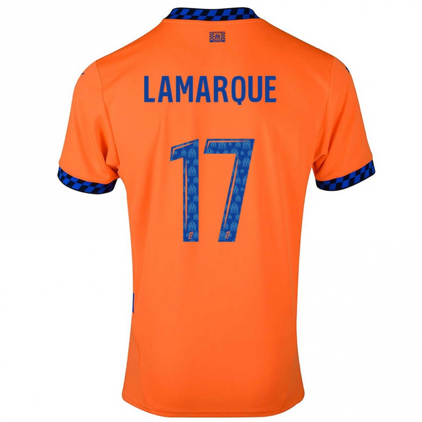 Kids Football Alais Lamarque #17 Orange Dark Blue Third Jersey 2024/25 T-Shirt Nz