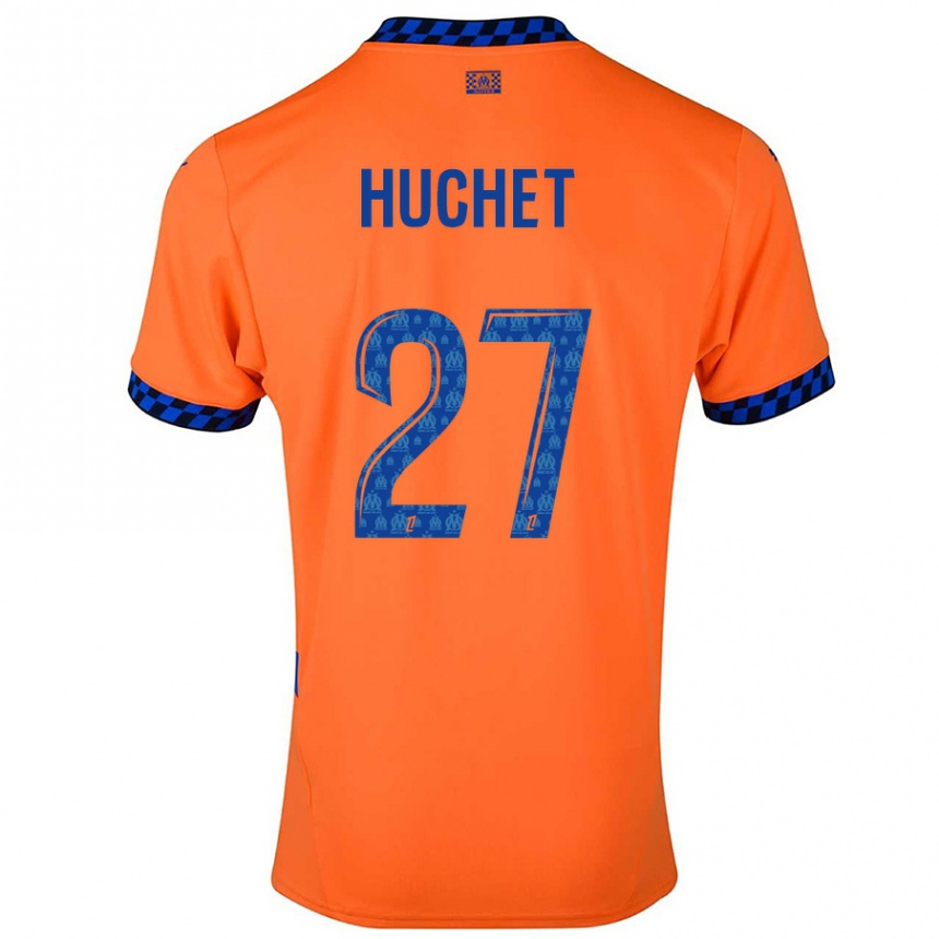 Kids Football Sarah Huchet #27 Orange Dark Blue Third Jersey 2024/25 T-Shirt Nz