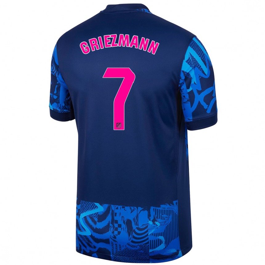 Kids Football Antoine Griezmann #7 Royal Blue Third Jersey 2024/25 T-Shirt Nz