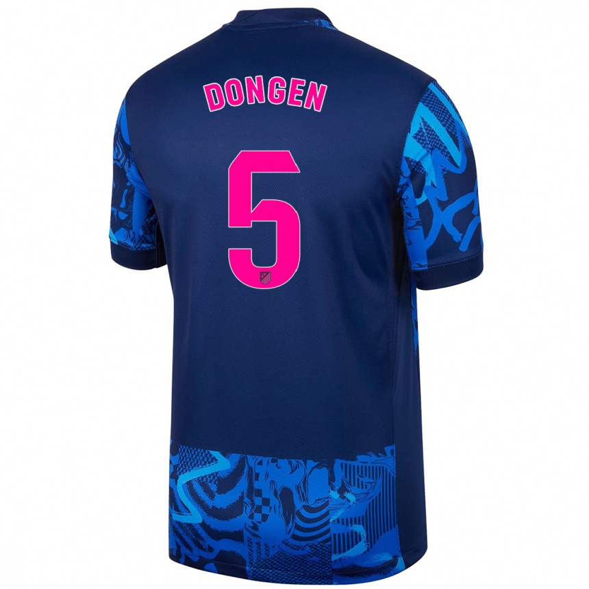 Kids Football Merel Van Dongen #5 Royal Blue Third Jersey 2024/25 T-Shirt Nz