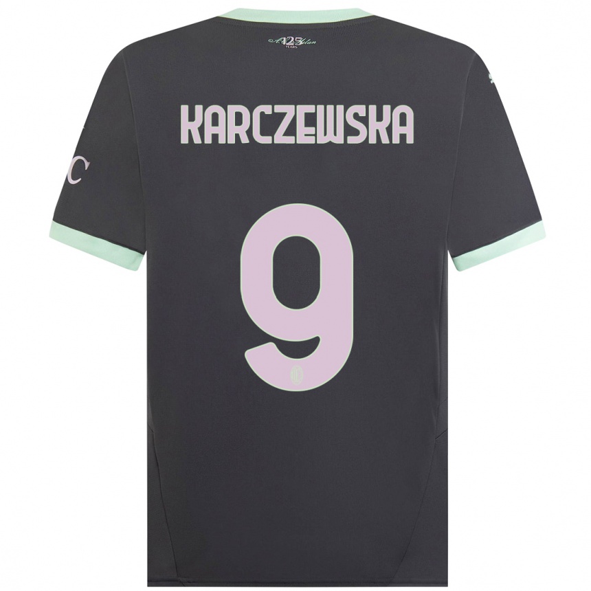 Kids Football Nikola Karczewska #9 Grey Third Jersey 2024/25 T-Shirt Nz