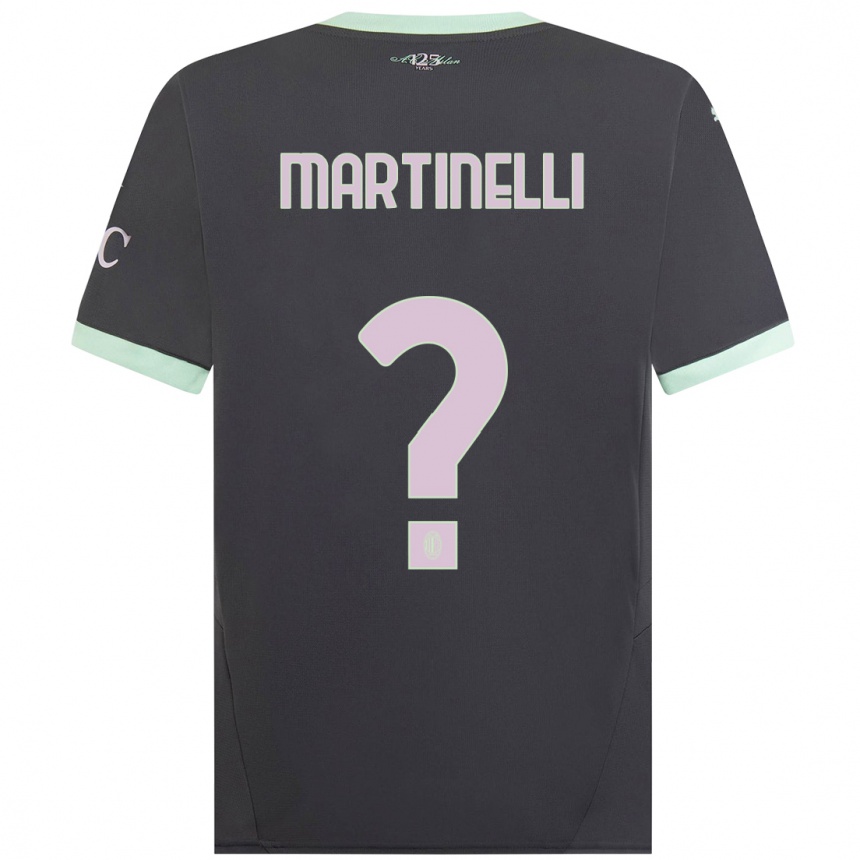 Kids Football Riccardo Martinelli #0 Grey Third Jersey 2024/25 T-Shirt Nz