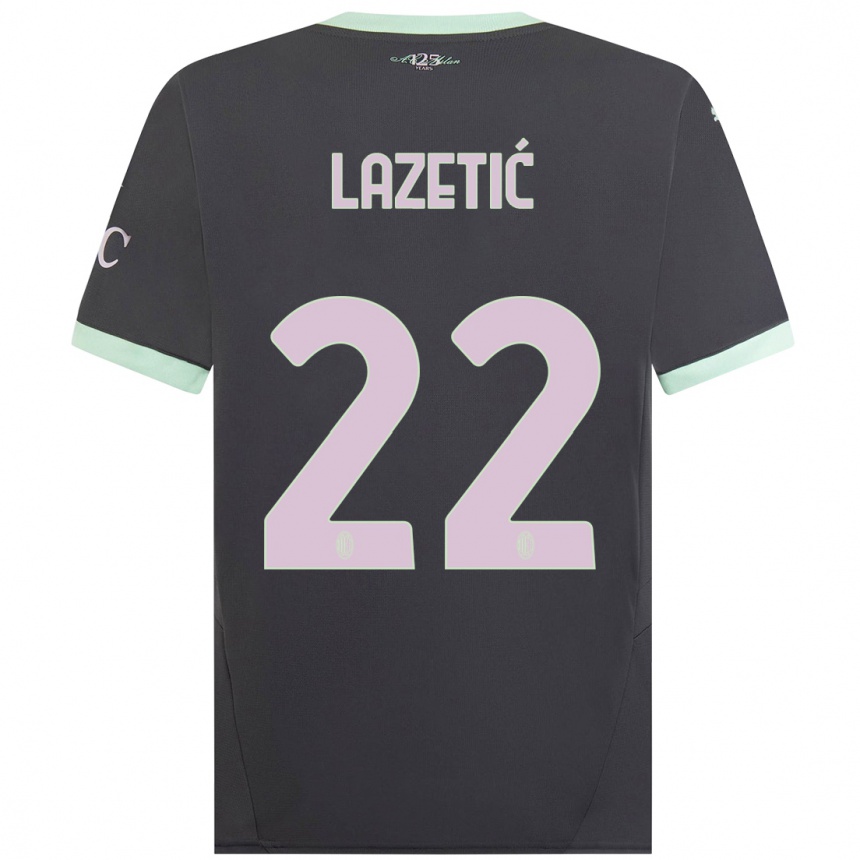 Kids Football Marko Lazetic #22 Grey Third Jersey 2024/25 T-Shirt Nz