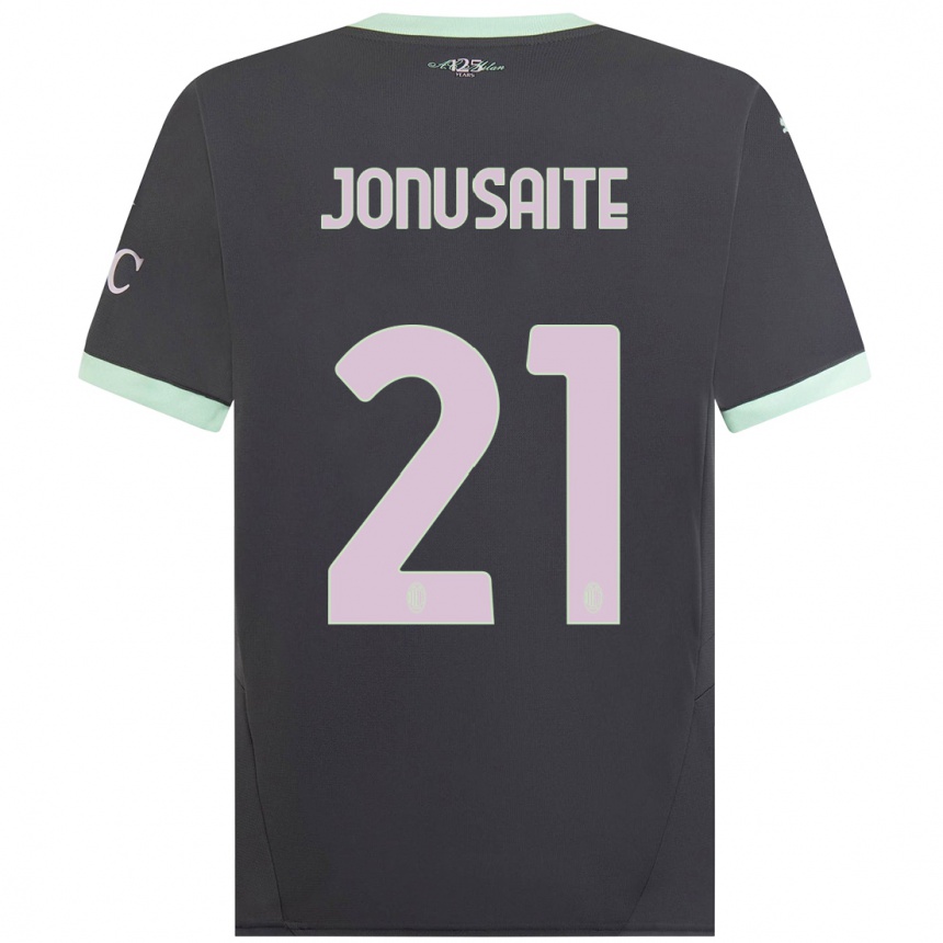 Kids Football Rimante Jonusaite #21 Grey Third Jersey 2024/25 T-Shirt Nz