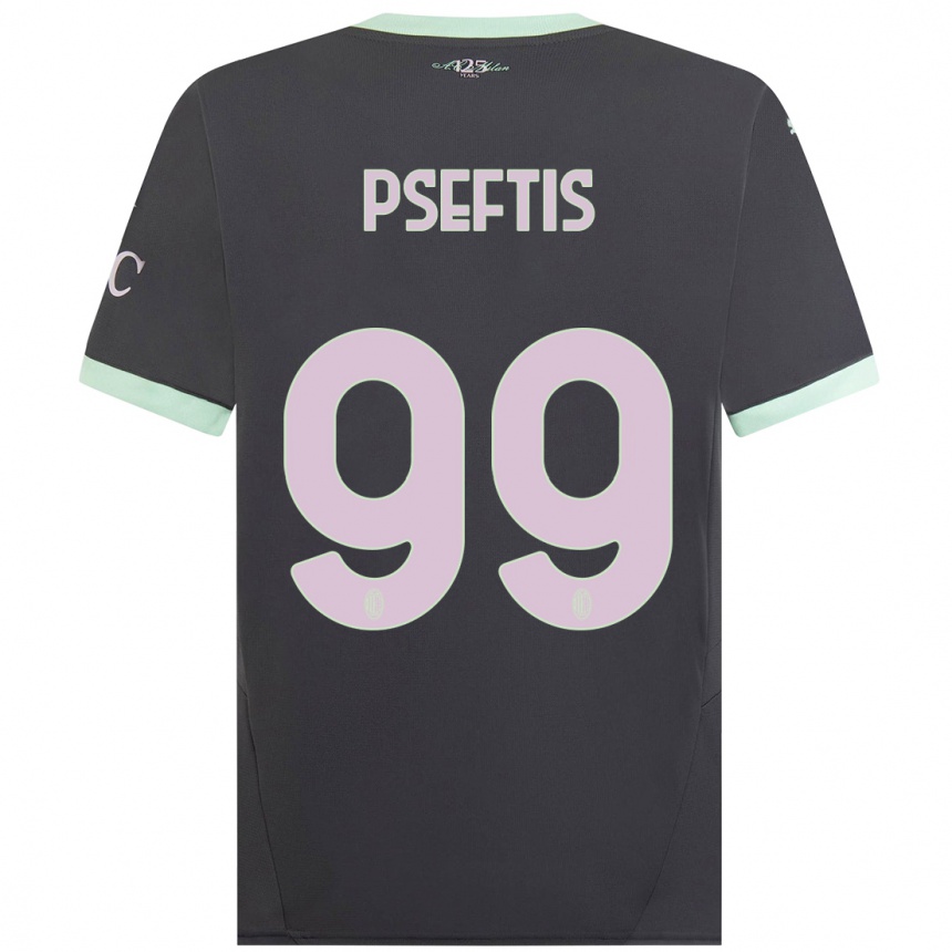 Kids Football Fotios Pseftis #99 Grey Third Jersey 2024/25 T-Shirt Nz