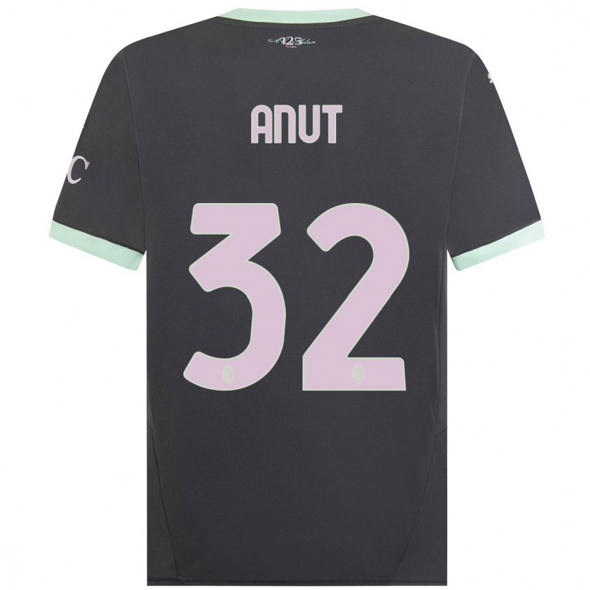 Kids Football Niccolo Anut #32 Grey Third Jersey 2024/25 T-Shirt Nz