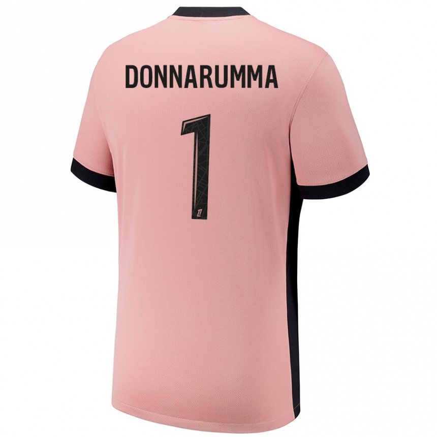 Kids Football Gianluigi Donnarumma #1 Rust Pink Third Jersey 2024/25 T-Shirt Nz