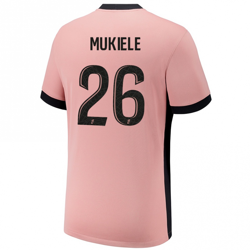 Kids Football Nordi Mukiele #26 Rust Pink Third Jersey 2024/25 T-Shirt Nz