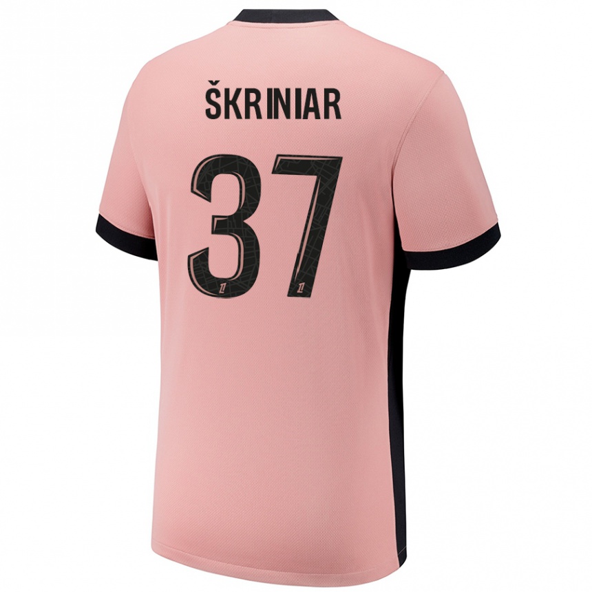 Kids Football Milan Skriniar #37 Rust Pink Third Jersey 2024/25 T-Shirt Nz