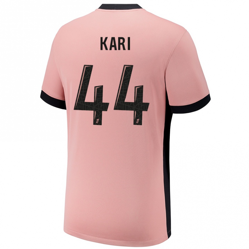 Kids Football Ayman Kari #44 Rust Pink Third Jersey 2024/25 T-Shirt Nz