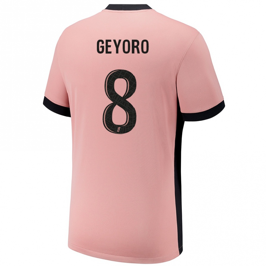 Kids Football Grace Geyoro #8 Rust Pink Third Jersey 2024/25 T-Shirt Nz