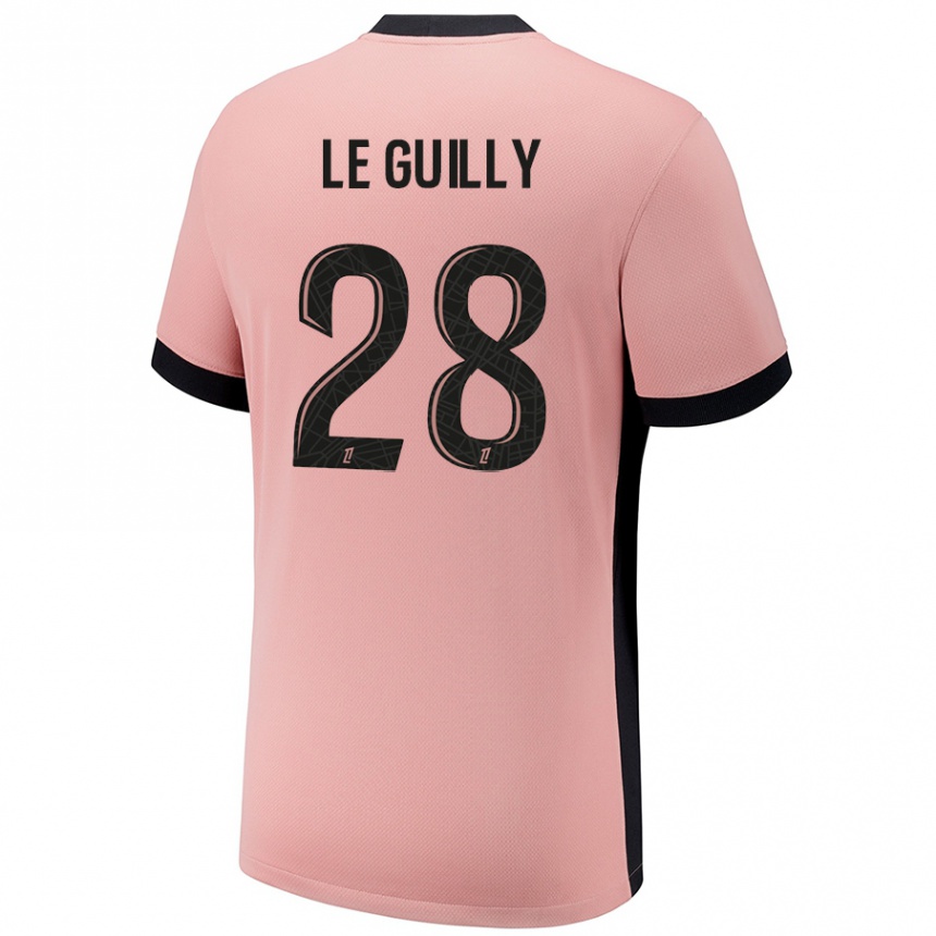 Kids Football Jade Le Guilly #28 Rust Pink Third Jersey 2024/25 T-Shirt Nz