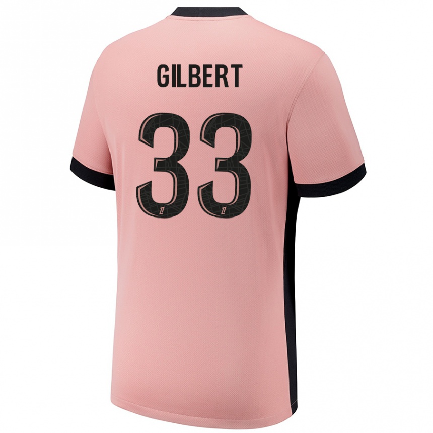 Kids Football Tara Elimbi Gilbert #33 Rust Pink Third Jersey 2024/25 T-Shirt Nz