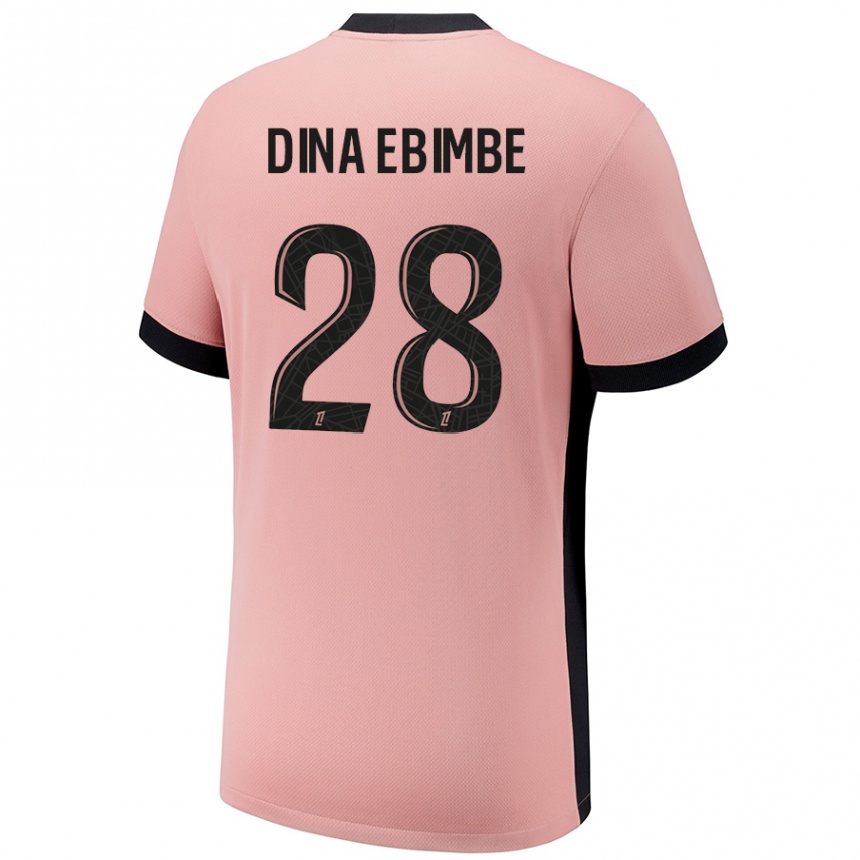 Kids Football Eric Junior Dina Ebimbe #28 Rust Pink Third Jersey 2024/25 T-Shirt Nz