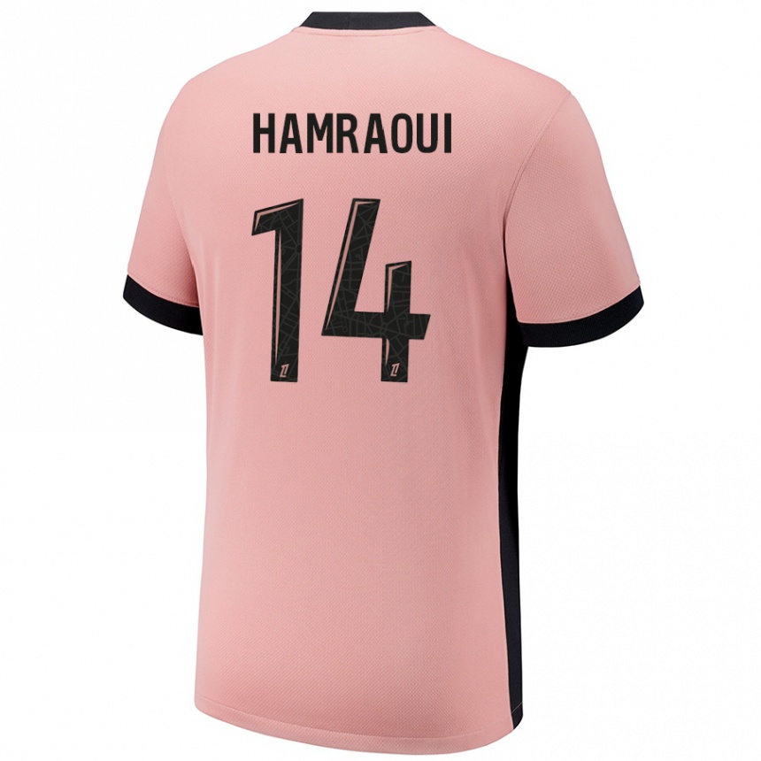 Kids Football Kheira Hamraoui #14 Rust Pink Third Jersey 2024/25 T-Shirt Nz