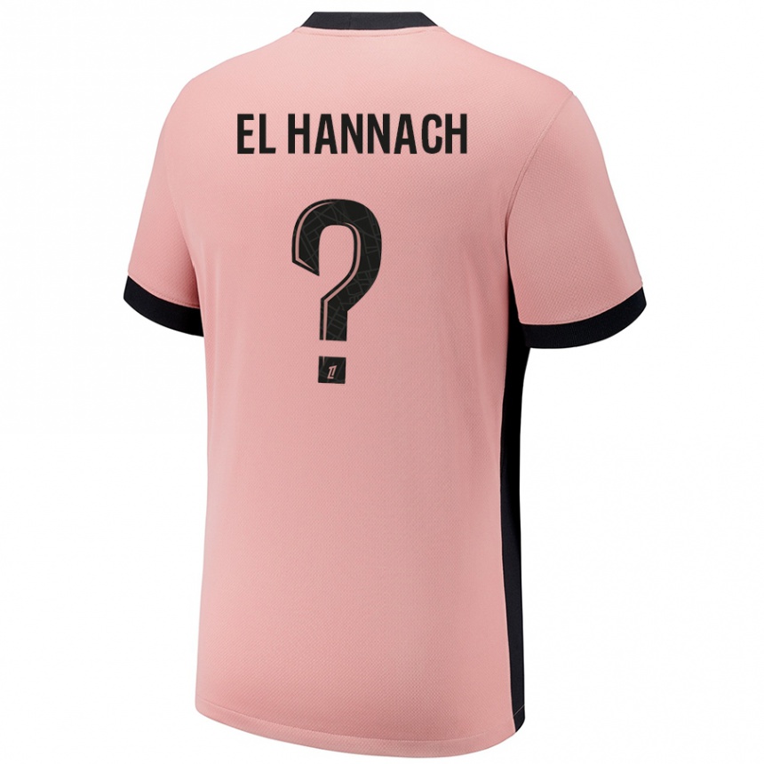 Kids Football Younes El Hannach #0 Rust Pink Third Jersey 2024/25 T-Shirt Nz