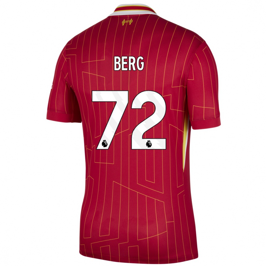 Men Football Sepp Van Den Berg #72 Red Yellow White Home Jersey 2024/25 T-Shirt Nz