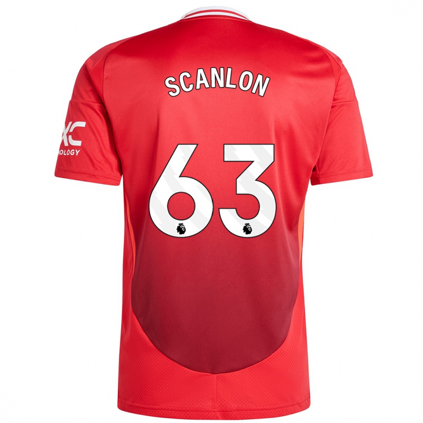 Men Football James Scanlon #63 Bright Red Home Jersey 2024/25 T-Shirt Nz