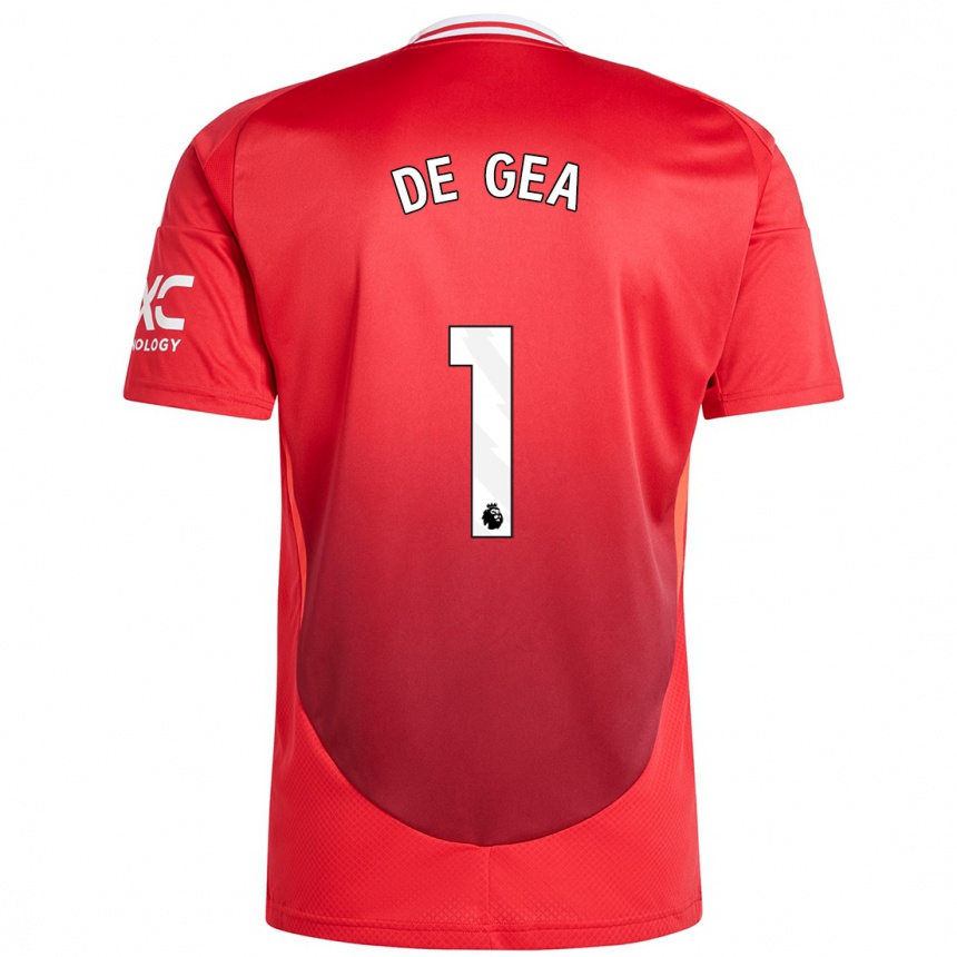 Men Football David De Gea #1 Bright Red Home Jersey 2024/25 T-Shirt Nz