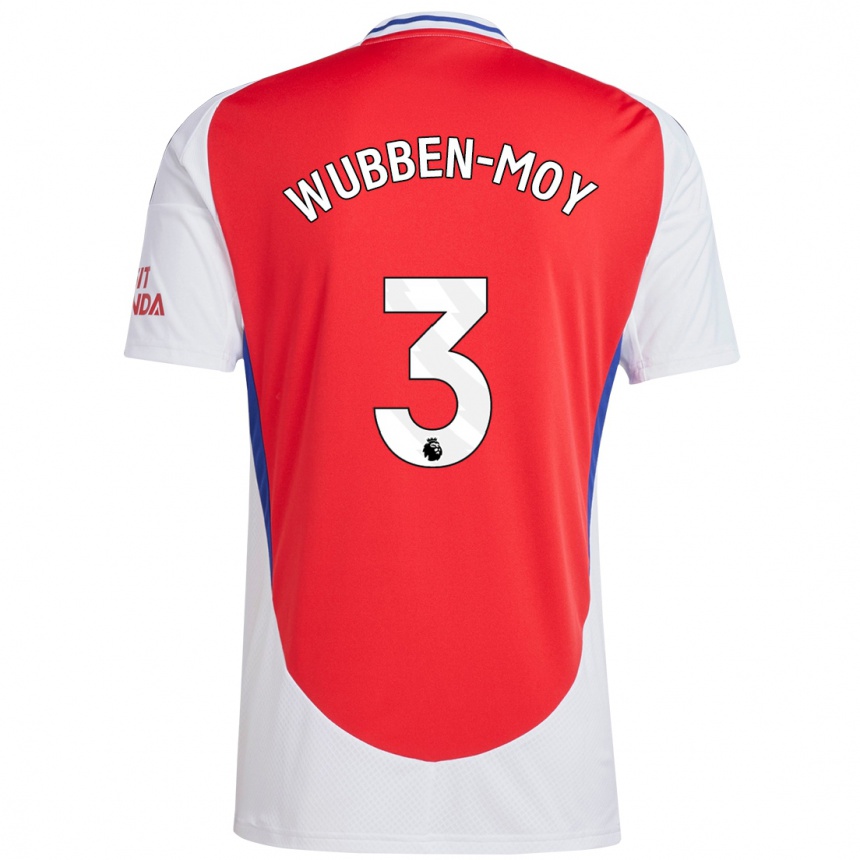 Men Football Lotte Wubben-Moy #3 Red White Home Jersey 2024/25 T-Shirt Nz