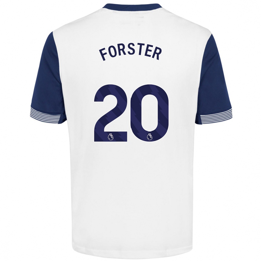 Men Football Fraser Forster #20 White Blue Home Jersey 2024/25 T-Shirt Nz