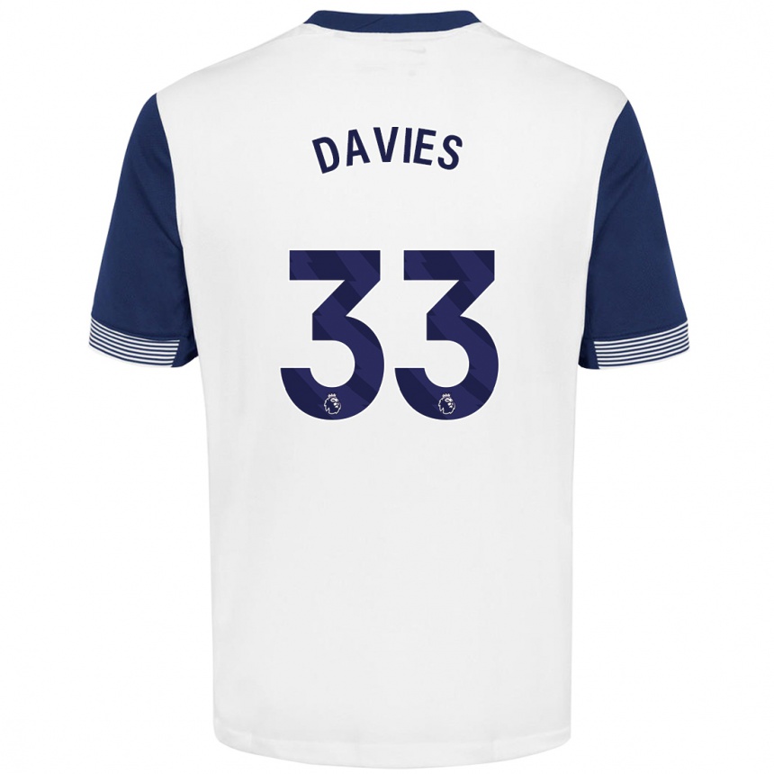 Men Football Ben Davies #33 White Blue Home Jersey 2024/25 T-Shirt Nz