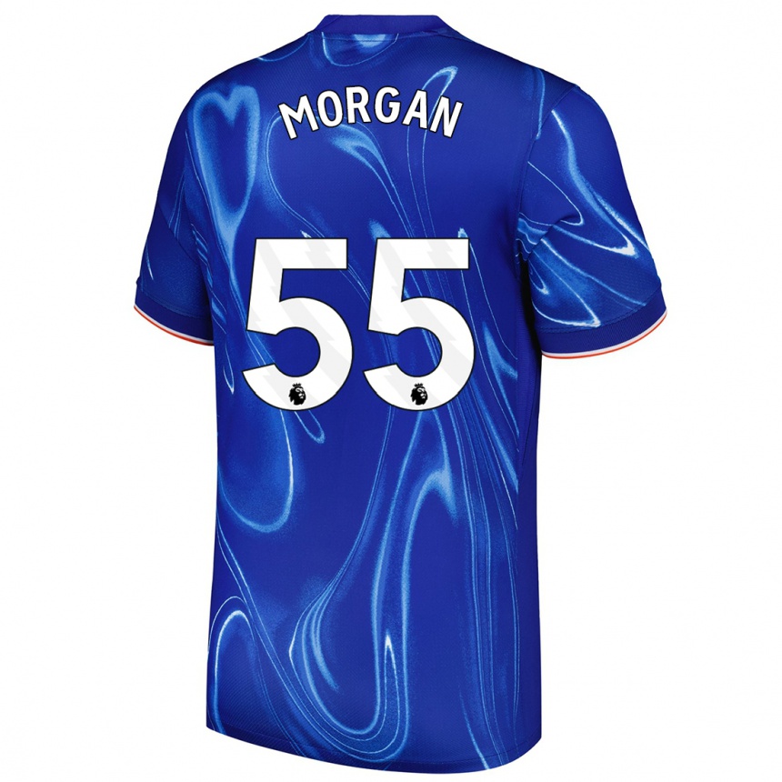 Men Football Jimmy-Jay Morgan #55 Blue White Home Jersey 2024/25 T-Shirt Nz