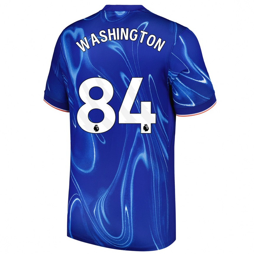 Men Football Marcell Washington #84 Blue White Home Jersey 2024/25 T-Shirt Nz