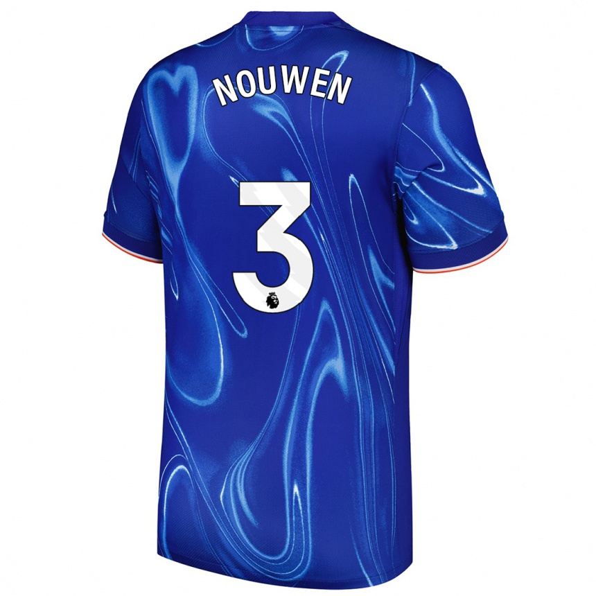 Men Football Aniek Nouwen #3 Blue White Home Jersey 2024/25 T-Shirt Nz