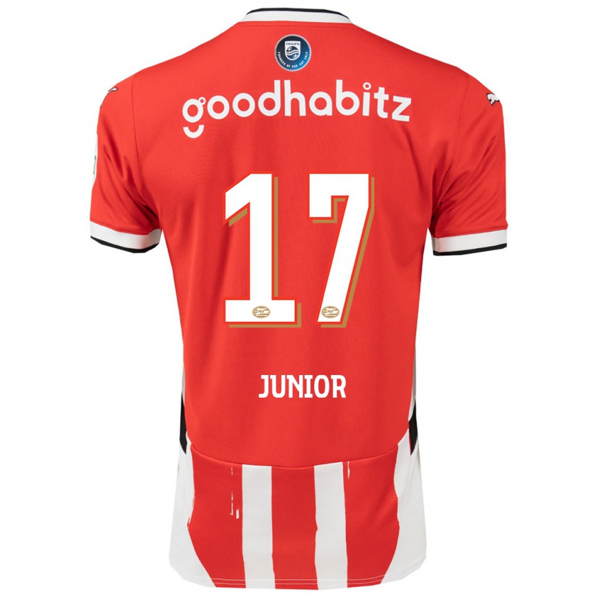 Men Football Mauro Junior #17 Red White Home Jersey 2024/25 T-Shirt Nz