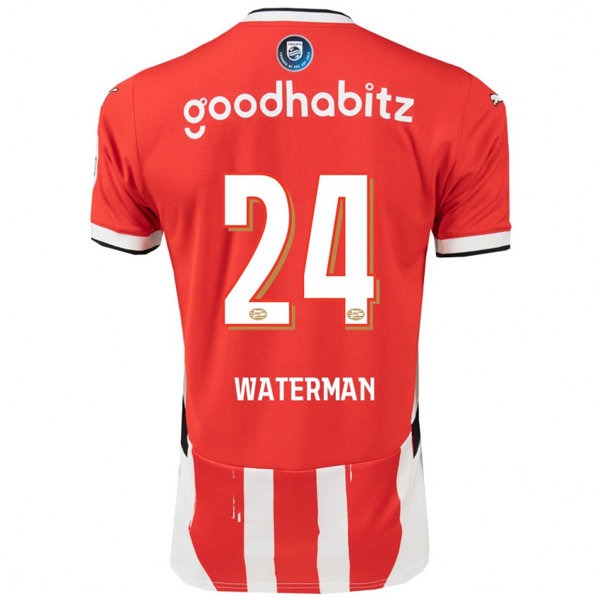 Men Football Boy Waterman #24 Red White Home Jersey 2024/25 T-Shirt Nz