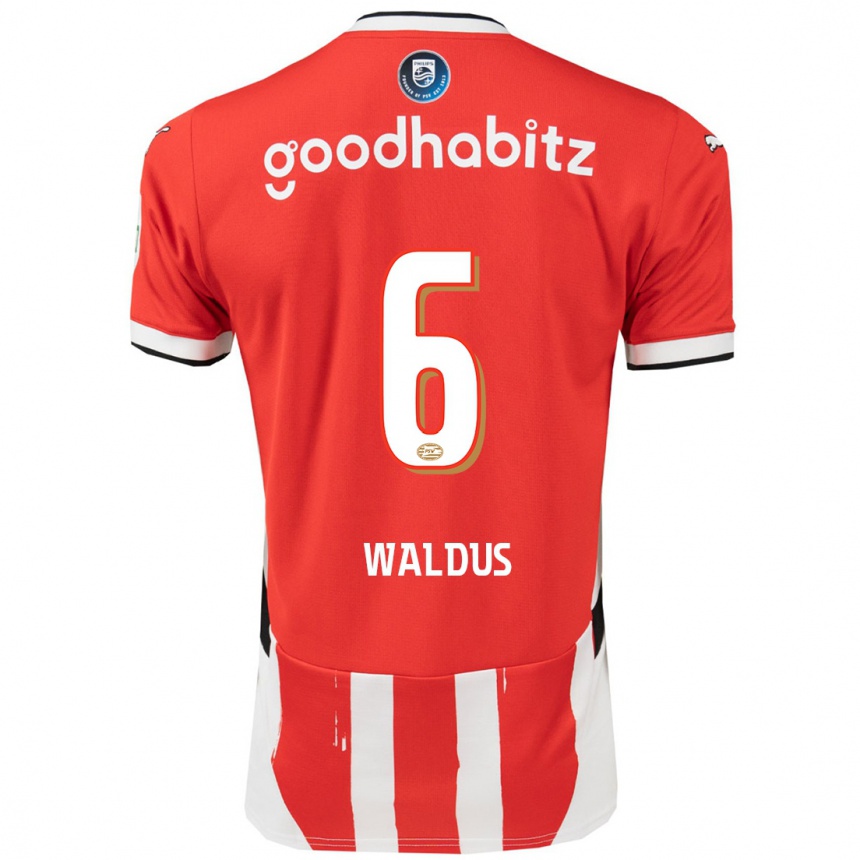 Men Football Maruschka Waldus #6 Red White Home Jersey 2024/25 T-Shirt Nz