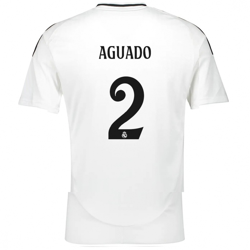 Men Football Lorenzo Aguado #2 White Home Jersey 2024/25 T-Shirt Nz