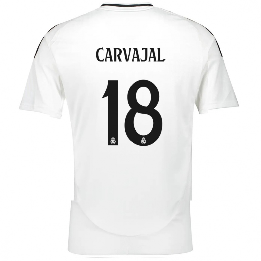 Men Football Angel Carvajal #18 White Home Jersey 2024/25 T-Shirt Nz