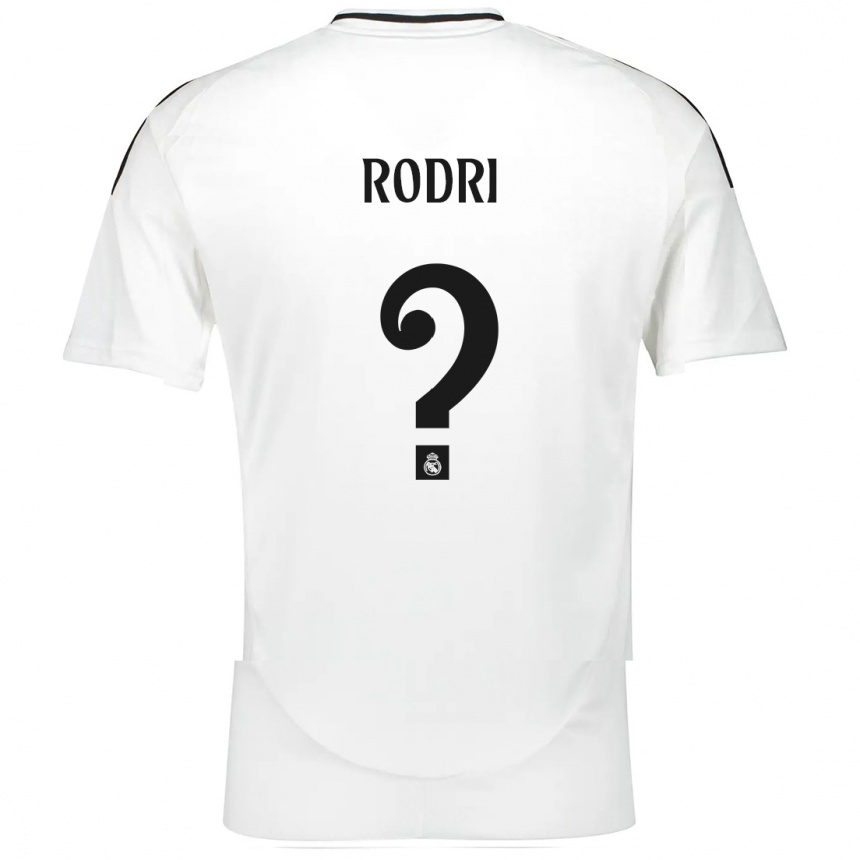 Men Football Rodri #0 White Home Jersey 2024/25 T-Shirt Nz