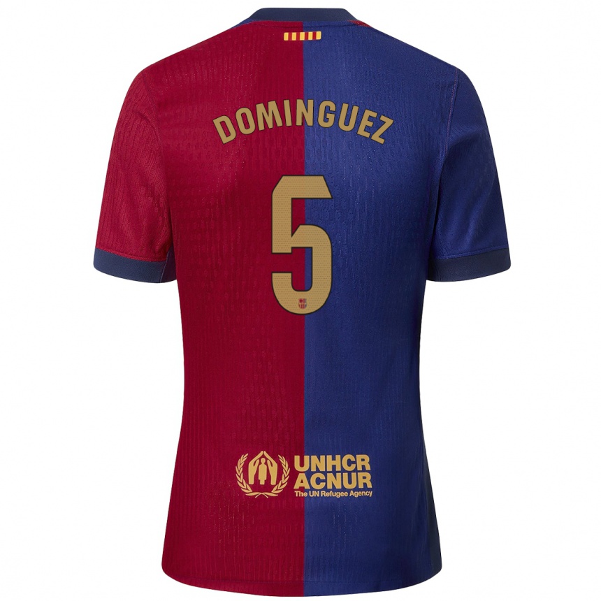 Men Football Sergi Dominguez #5 Blue Red Home Jersey 2024/25 T-Shirt Nz