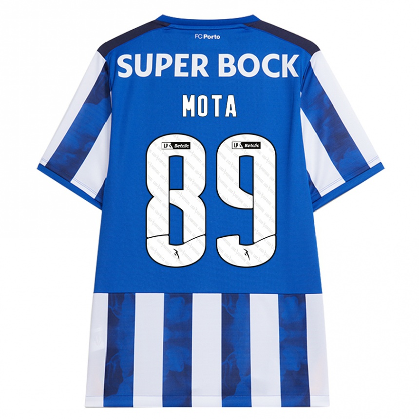 Men Football Luís Mota #89 Blue White Home Jersey 2024/25 T-Shirt Nz