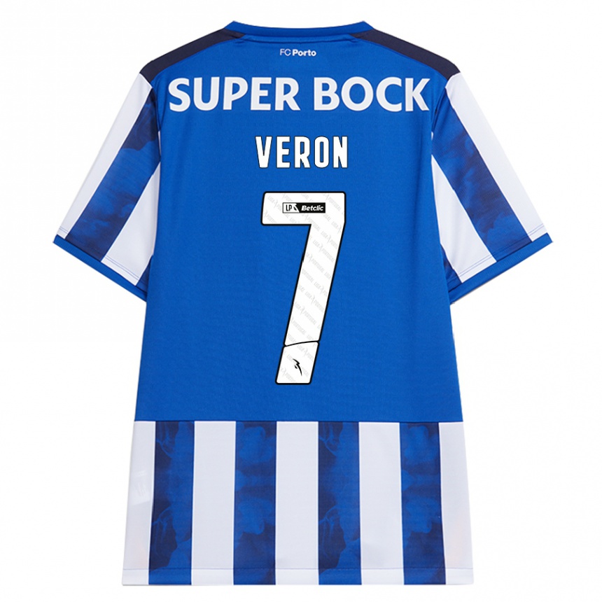 Men Football Gabriel Veron #7 Blue White Home Jersey 2024/25 T-Shirt Nz