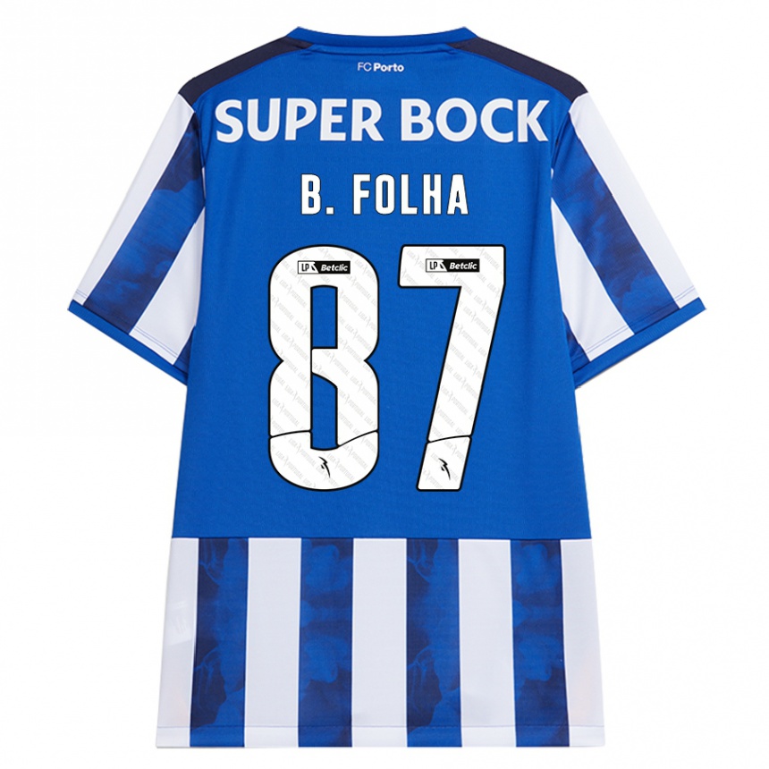 Men Football Bernardo Folha #87 Blue White Home Jersey 2024/25 T-Shirt Nz