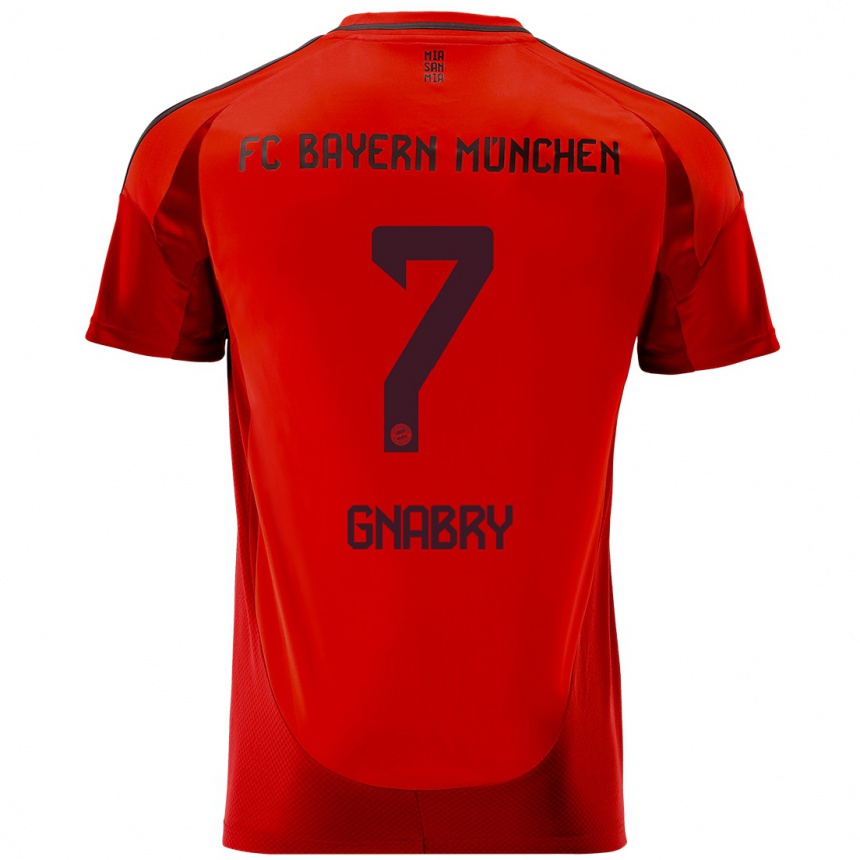 Men Football Serge Gnabry #7 Red Home Jersey 2024/25 T-Shirt Nz