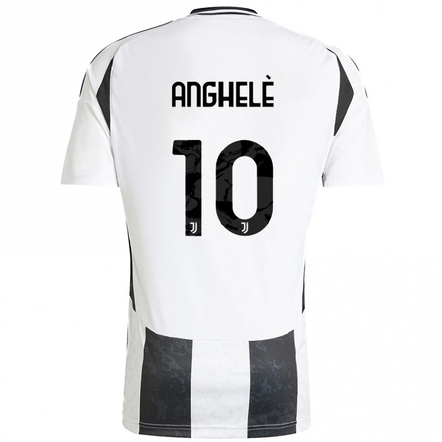 Men Football Lorenzo Anghelè #10 White Black Home Jersey 2024/25 T-Shirt Nz