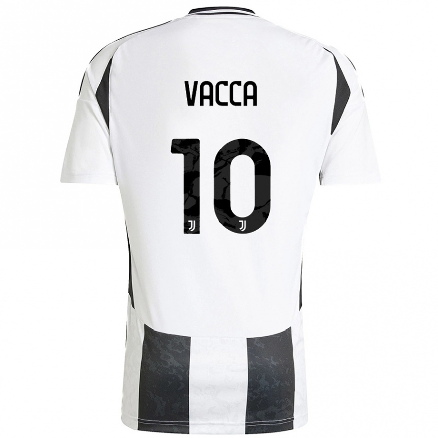 Men Football Alessio Vacca #10 White Black Home Jersey 2024/25 T-Shirt Nz