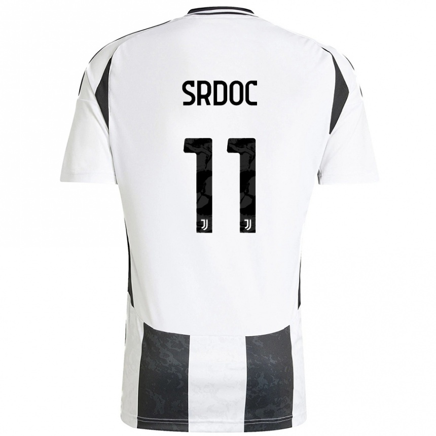 Men Football Ivano Srdoc #11 White Black Home Jersey 2024/25 T-Shirt Nz