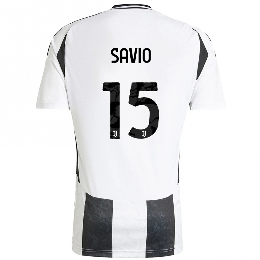 Men Football Federico Savio #15 White Black Home Jersey 2024/25 T-Shirt Nz