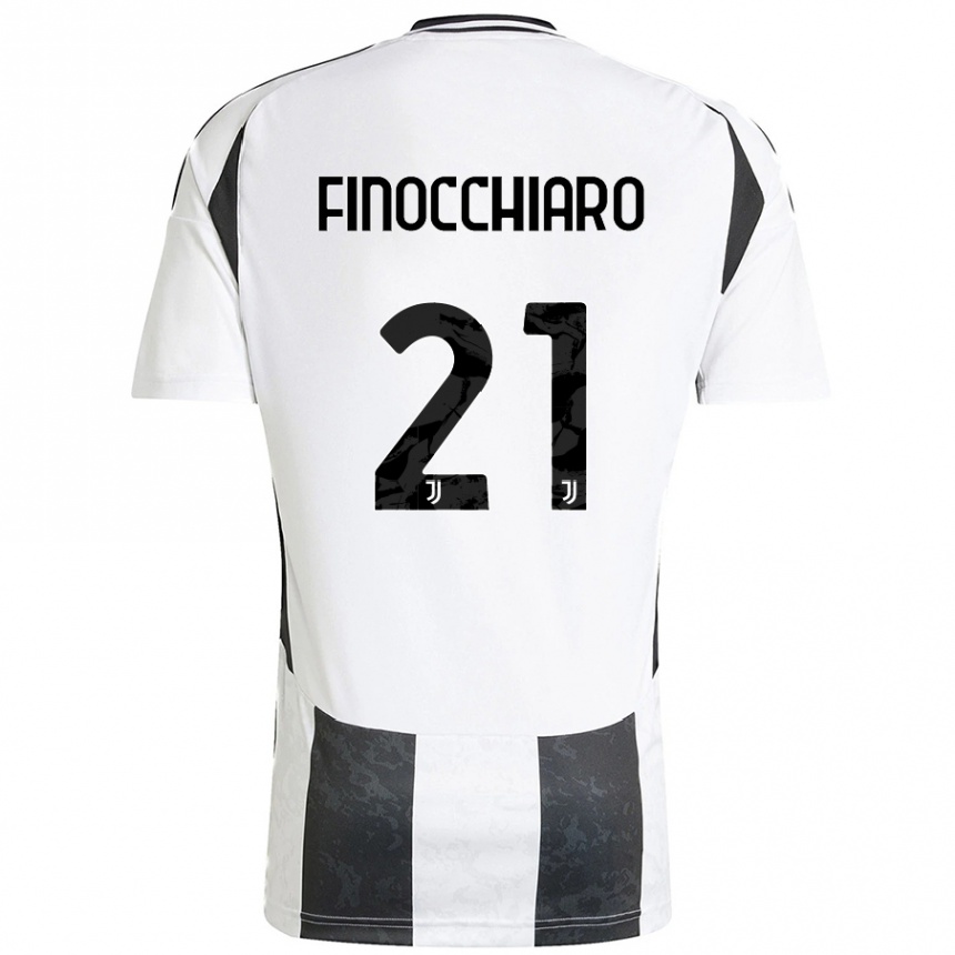 Men Football Gabriele Finocchiaro #21 White Black Home Jersey 2024/25 T-Shirt Nz