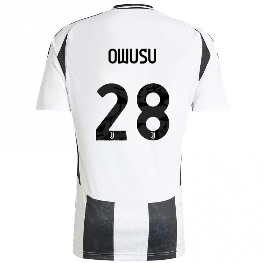 Men Football Augusto Owusu #28 White Black Home Jersey 2024/25 T-Shirt Nz